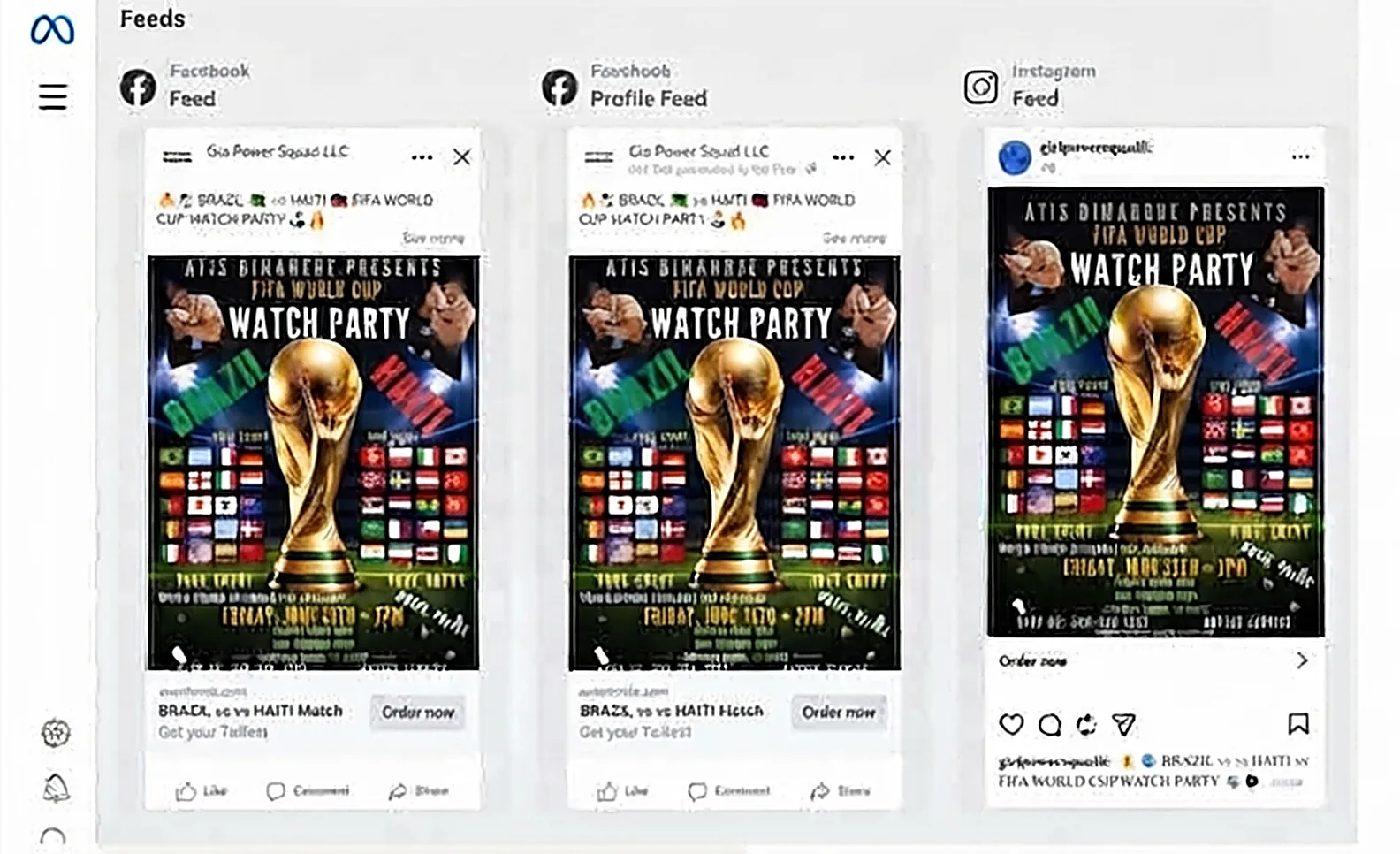 FIFA World Cup Watch Party ad — Brazil vs Haiti by Gia Power Squad LLC